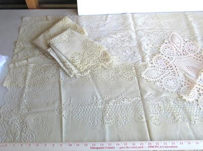 Lot of Long Plastic Lacy Table Runners