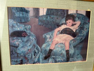 Framed Mary Cassatt Little Girl in Armchair Print