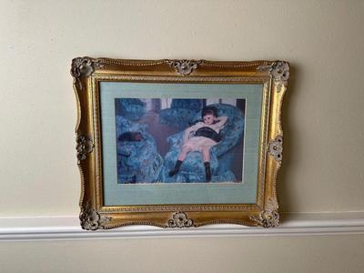 Framed Mary Cassatt Little Girl in Armchair Print
