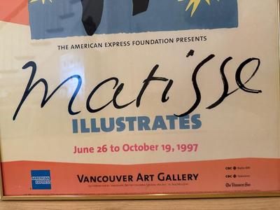 Framed Original 1997 Matisse Illustrates Poster