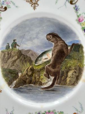 19th Century Porcelain WORCESTER/Dublin Animal Painted Plates (6)