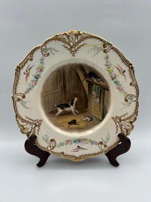 19th Century Porcelain WORCESTER/Dublin Animal Painted Plates (6)