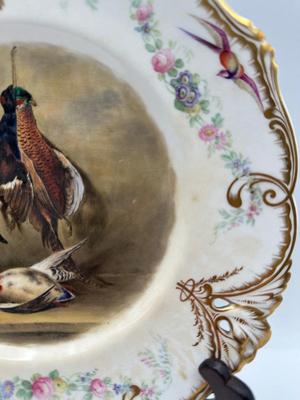 19th Century Porcelain WORCESTER/Dublin Animal Painted Plates (6)
