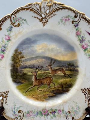 19th Century Porcelain WORCESTER/Dublin Animal Painted Plates (6)