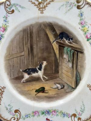 19th Century Porcelain WORCESTER/Dublin Animal Painted Plates (6)