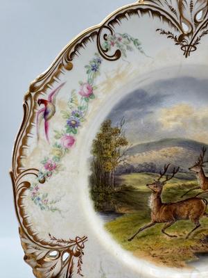 19th Century Porcelain WORCESTER/Dublin Animal Painted Plates (6)