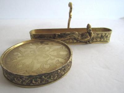 Lot of Old Glass Ladles, Tea Strainer, Cup/Saucer Holder