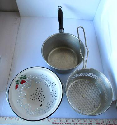 Vintage Steamer Pans and Colander