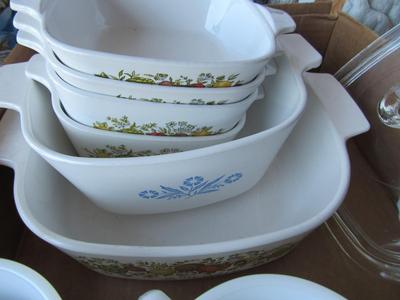 Older Corelle and Corning Casseroles and Cups