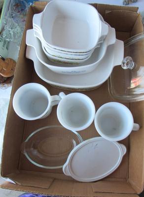 Older Corelle and Corning Casseroles and Cups
