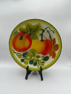 1960s Metal Enamelware Fruit Serving Bowl & (3) Platters