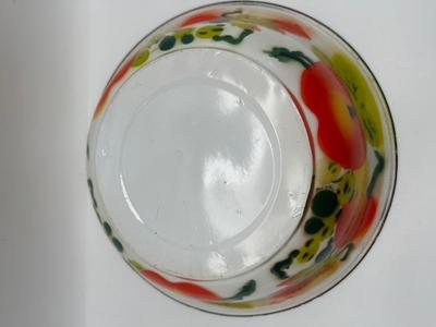 1960s Metal Enamelware Fruit Serving Bowl & (3) Platters