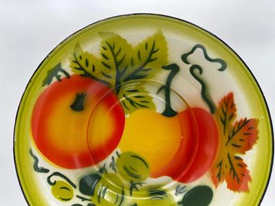 1960s Metal Enamelware Fruit Serving Bowl & (3) Platters