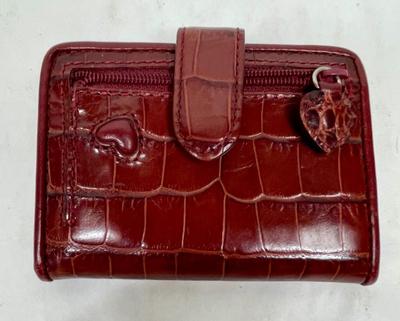 Brighton Small Wallet, Burgundy Red Leather