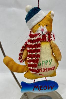 Christmas Ornament - Cat with Fish Sign