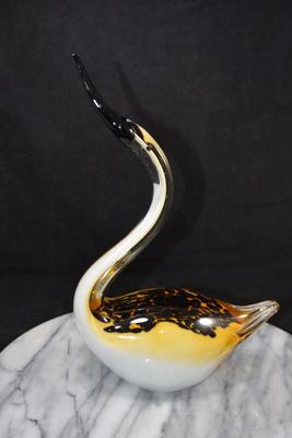 MCM Art Glass Murano Style Water Fowl 10.25” Tall