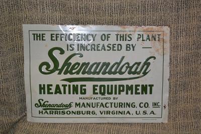 Vintage Tin Shenandoah Heating Metal Sign, AS IS, 20”x13.75”