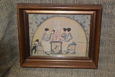 1973 Signed P. Buckley Moss Print in Heavy Wood Frame