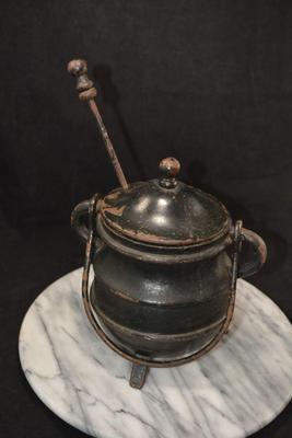 Antique/Vintage Cast Iron Smudge Pot w/ Wand