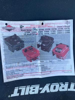 LIKE NEW 21” TROY-BILT LAWNMOWER