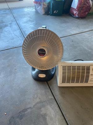 2 ELECTRIC HEATERS. THE PRESTO HEAT DISH AND A LAKEWOOD SPACE HEATER