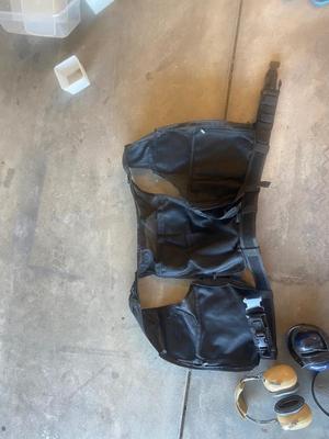 HUNTING/TACTICAL VEST AND A FEW DIFFERENT SETS OF HEARING PROTECTION