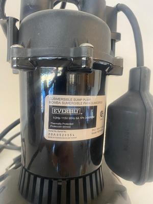 NIB EVERBILT 1/2HP, 40 GPM SUMP PUMP
