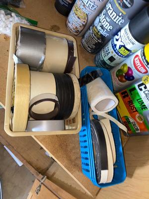 DIFFERENT AEROSOLS AND OTHER HOUSEHOLD ITEMS