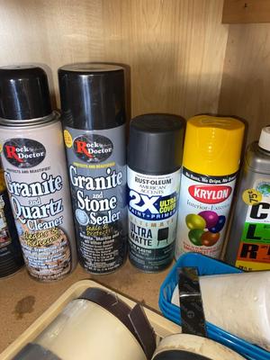 DIFFERENT AEROSOLS AND OTHER HOUSEHOLD ITEMS