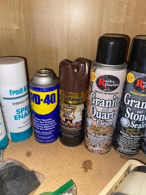 DIFFERENT AEROSOLS AND OTHER HOUSEHOLD ITEMS