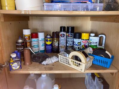 DIFFERENT AEROSOLS AND OTHER HOUSEHOLD ITEMS