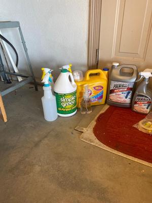 NEW SPAY BOTTLES, SIMPLE GREEN, PARSHAL LAUNDRY AND DISH DETERGENT & A BIT MORE!