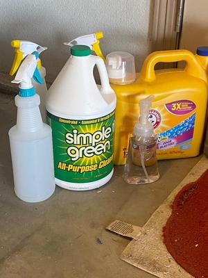NEW SPAY BOTTLES, SIMPLE GREEN, PARSHAL LAUNDRY AND DISH DETERGENT & A BIT MORE!