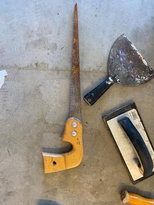 NEW BAG OF EXTERIOR CONCRETE PATCH AND OTHER TOOLS FOR THE TRADE