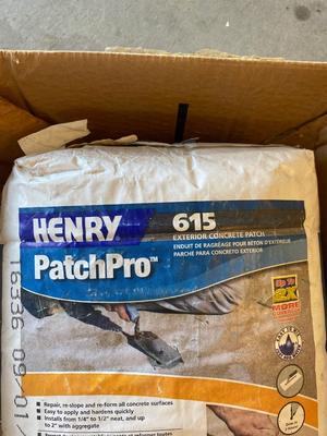 NEW BAG OF EXTERIOR CONCRETE PATCH AND OTHER TOOLS FOR THE TRADE