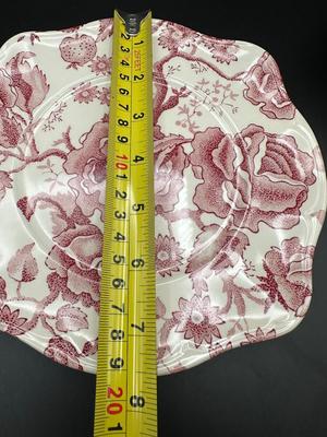 JOHNSON BROTHERS English Chippendale Pink Cross Plates and Cups