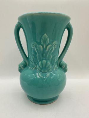 Vintage Glazed Floral Vase, USA