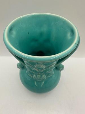 Vintage Glazed Floral Vase, USA