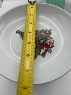 Jamestown China Christmas Plates on Pedestals
