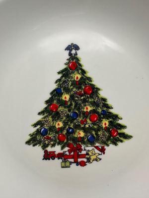 Jamestown China Christmas Plates on Pedestals