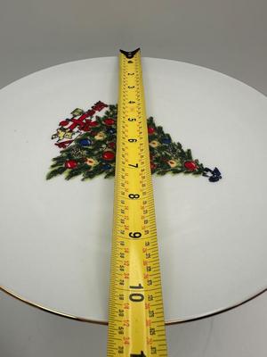 Jamestown China Christmas Plates on Pedestals