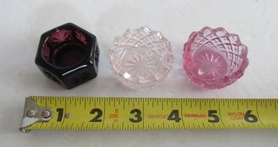 3 Older Mosser Glass Salt Dips
