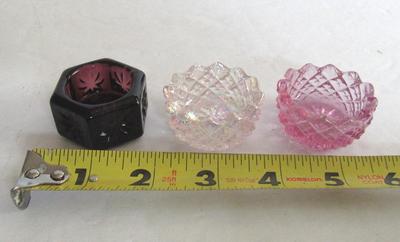 3 Older Mosser Glass Salt Dips