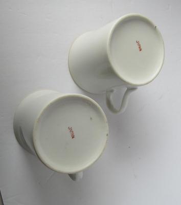 2 Older Japan Fine China Santa Christmas Mugs