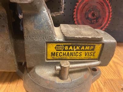 VISE, SAW BLADES, LICENSE PLATE ACCESSORY AND PEG BOARD