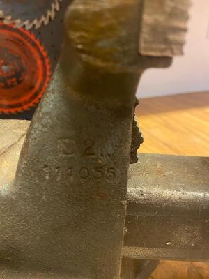 VISE, SAW BLADES, LICENSE PLATE ACCESSORY AND PEG BOARD