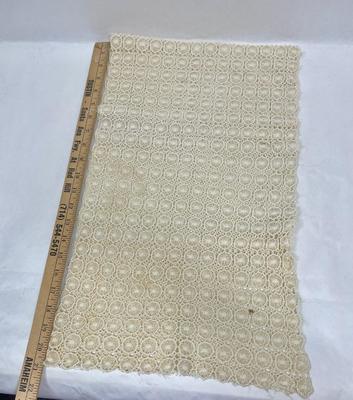 Lot 1 Vintage Crocheted or Tatted Handmade Table Runner Country Cottage Decor