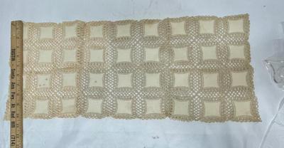 Lot 2 - Vintage Crocheted or Tatted Handmade Table Runner Country Cottage Decor