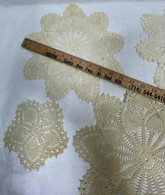 Lot 3 - Vintage Crocheted or Tatted Handmade Doilies Country Cottage Decor