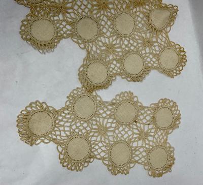 Lot 4 - Vintage Lace and Fabric Seat covers Country Cottage Decor